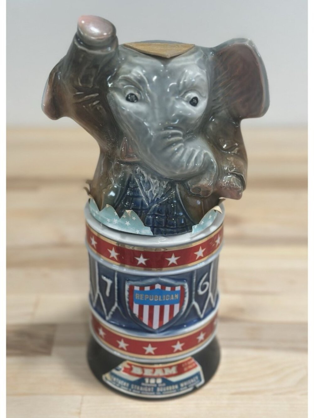 Jim Beam 1976 Bicentennial Political Republican Elephant Whiskey Decanter Empty